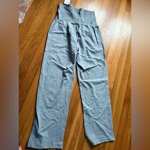 Maternity straight leg pants wide waistband